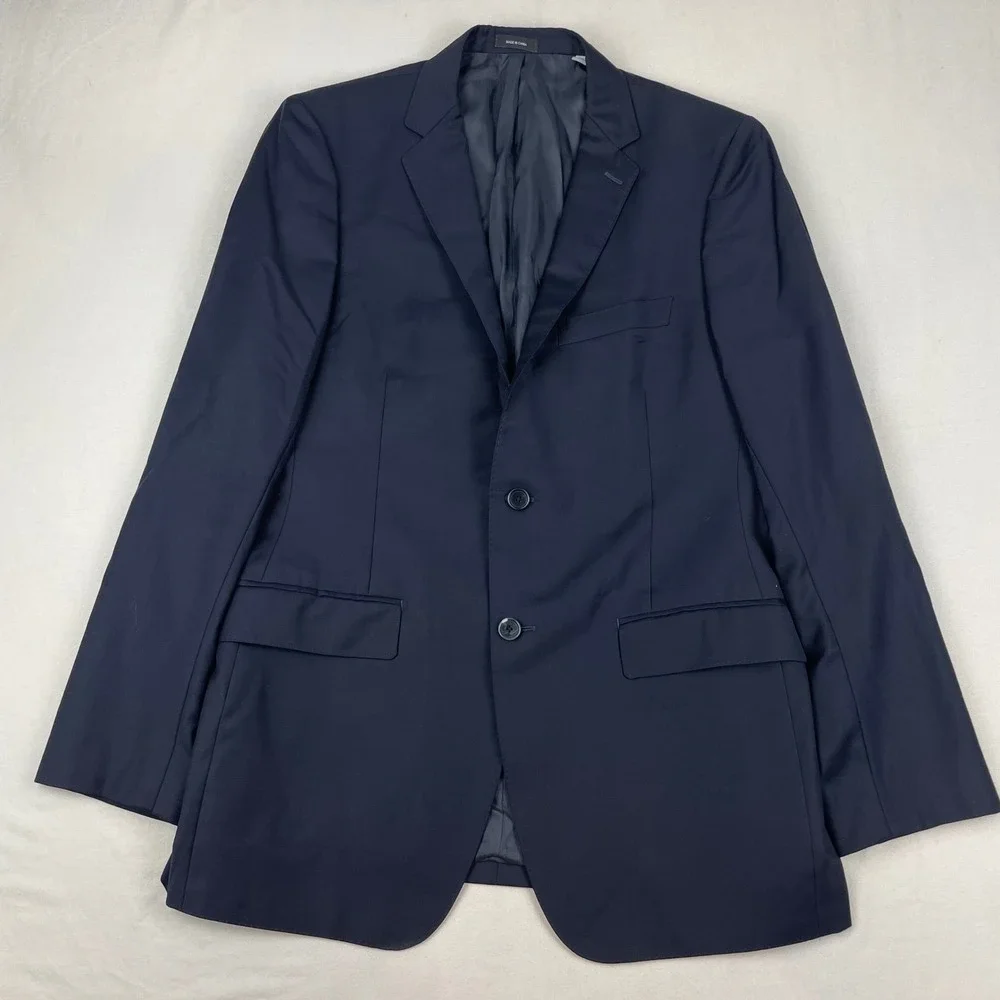 Ralph Lauren Mens 42L Navy Blue 100% Wool 2-Button Blazer Sport Coat Dillard's